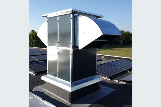Die fertig installierte Rooftop-Unit auf einem Flachdach. Bild: Vacurant