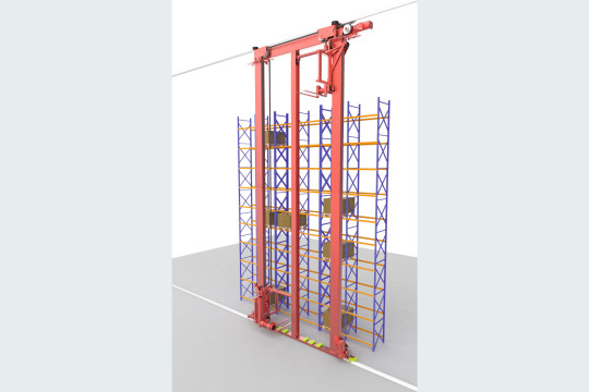 „Skyrack“ unterstützt unterschiedliche Palettenformate und kombiniert parallele Ein- und Auslagerungsprozesse, um Leerfahrten zu reduzieren. Bild: SEH Engineering