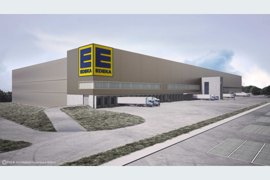 Platz 6: Weitere Edeka-Region vertraut in der Lagerlogistik auf die OPM-Technologie von Witron » https://www.technische-logistik.net/node/26411 | Aus dem neuen Edeka-Zentrallager in Melsungen werden ab Mitte 2029 gut 500 Filialen aus einem Trockensortiment mit bis zu 16.500 Artikeln beliefert. (Bildquelle: Edeka)
