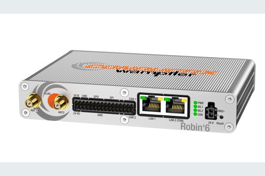 „Robin‘6“ von Conductix-Wampfler kombiniert zuverlässige Datenkommunikation mit kompaktem, robustem Design und wurde speziell für Flotten von FTS und AMR entwickelt. (Bildquelle: Conductix-Wampfler)