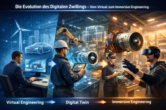 Die Evolution des Digitalen Zwillings Digital Twin – vom Virtual zum Immersive Engineering (Bild: KI-generiert mit ChatGPT)