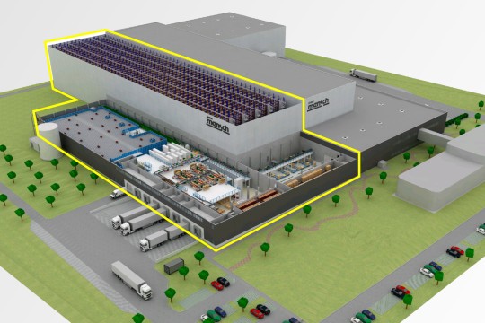 Klinkhammer automatisiert Logistikzentrum von Franz Mensch und modernisiert Palettenlager. (Quelle: Terraquaer)