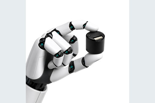 Performance auf engstem Raum: Die batterielosen Multiturn-Kit Encoder im neuen 20 Millimeter-Format sorgen für lückenloses Positions-Feedback in Klein- und Kleinstantrieben – auch in humanoiden Robotern. (Quelle: Posital)