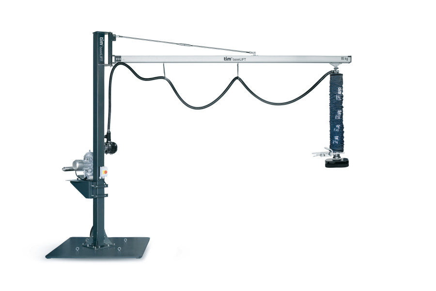 Der „timbaseLIFT“ ermöglicht das ergonomische Lastenhandling in modernen dynamischen Produktionsumgebungen durch Vakuum-Technologie. (Bildquelle: Timmer GmbH)