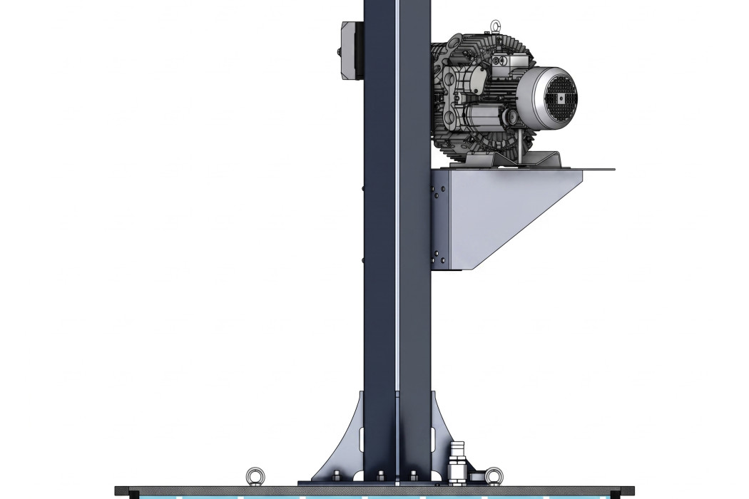 The vacuum anchoring system of the "timbaseLIFT" actively suctions itself to the hall floor, ensuring stability with reduced self-weight. (Image source: Timmer GmbH)