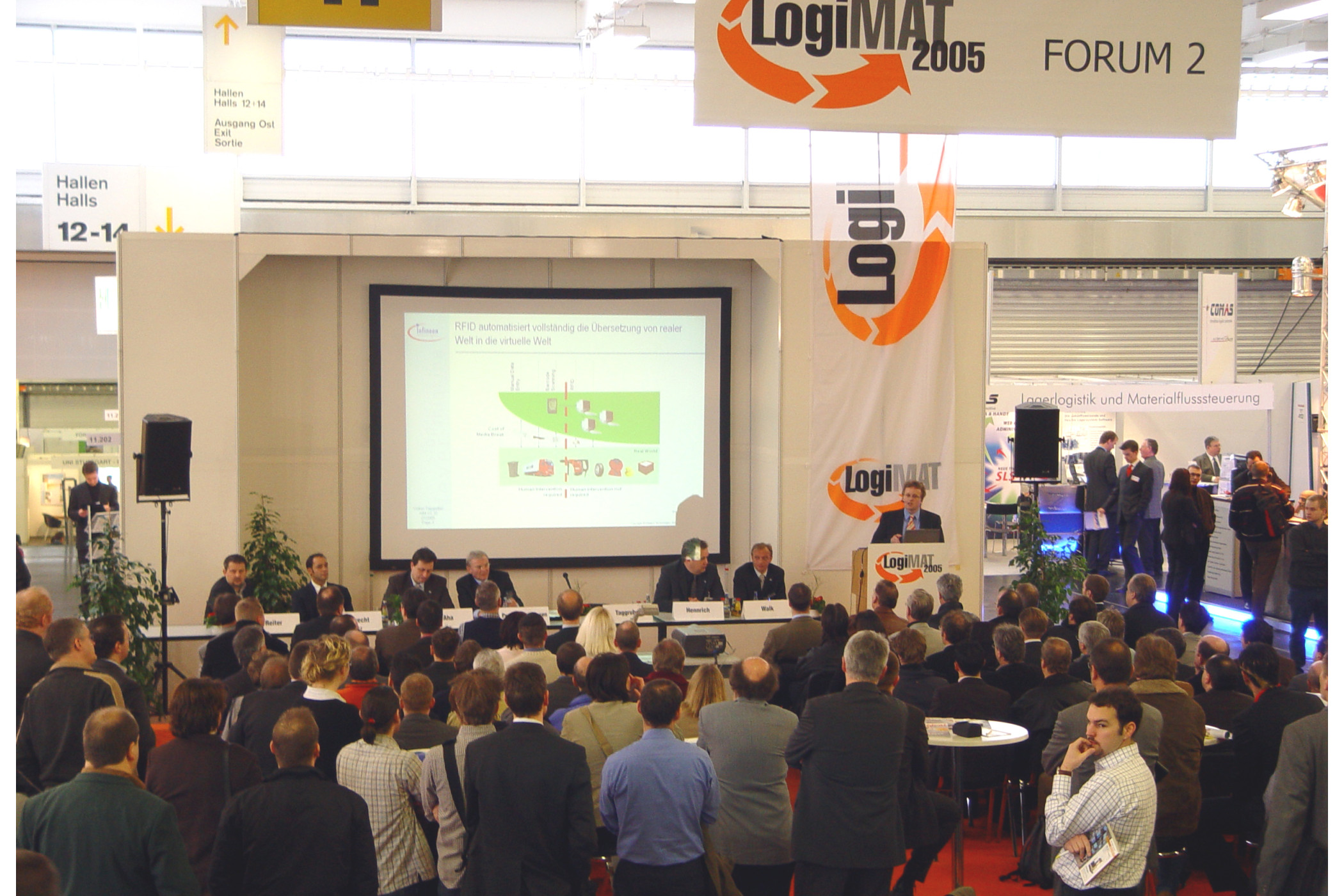 Das Rahmenprogramm in den Hallen war schon damals Publikumsmagnet auf der Logimat. (Quelle: Euroexpo GmbH)