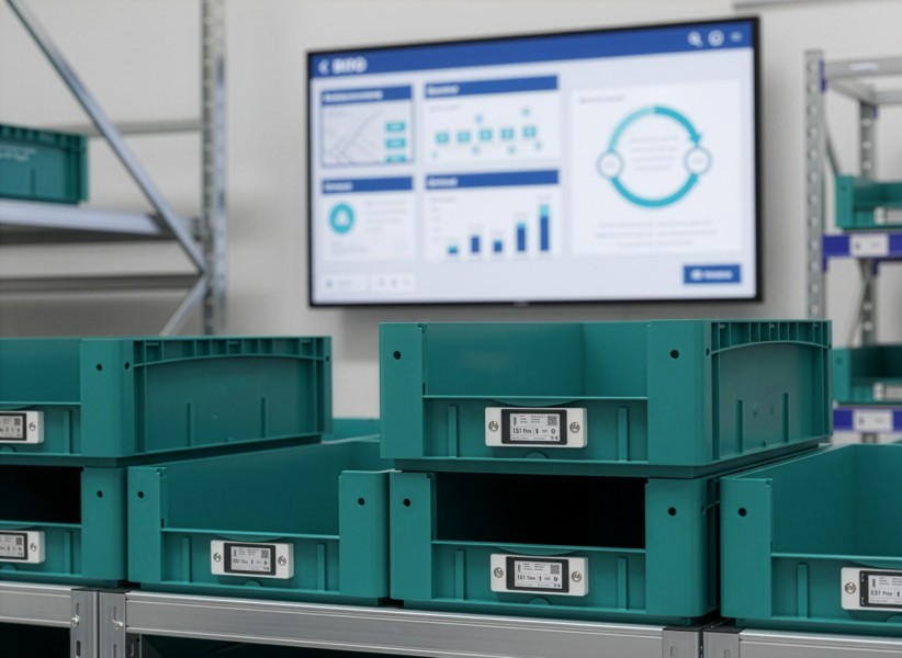 RFID, Barcode und Smart Labels digitalisieren die Kontenführung. Durch intelligente Tracking-Technologie gewährleistet das digitale Behältermanagement von Bito-Lagertechnik Kontrolle und transparente Analysen in Echtzeit. (Bildquelle: Bito-Lagertechnik)