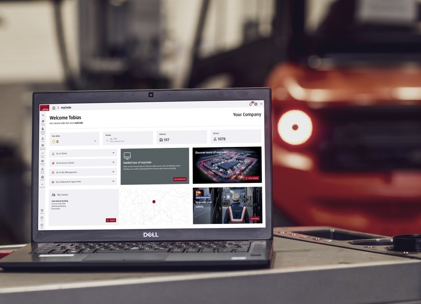 Linde Material Handling hat sein cloudbasiertes Kundenportal „myLinde“ um neue Funktionen erweitert. Die Plattform bündelt Lösungen für das Flottenmanagement sowie für Sicherheits- und Energieanwendungen und unterstützt Intralogistikverantwortliche bei der Verwaltung und Steuerung von Flurförderzeugflotten. (Bildquelle: Linde Material Handling)