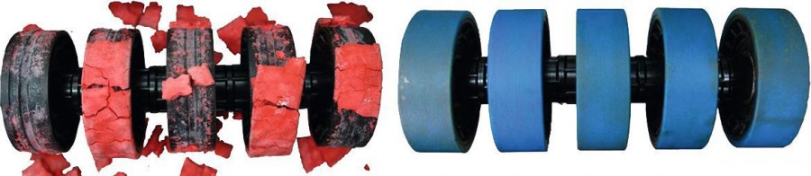 4. Die hydrolysebeständigen Bandagen können die Lebensdauer der Laufflächen gegenüber herkömmlichen Materialien mehr als verdoppeln. (Quelle: Faigle)