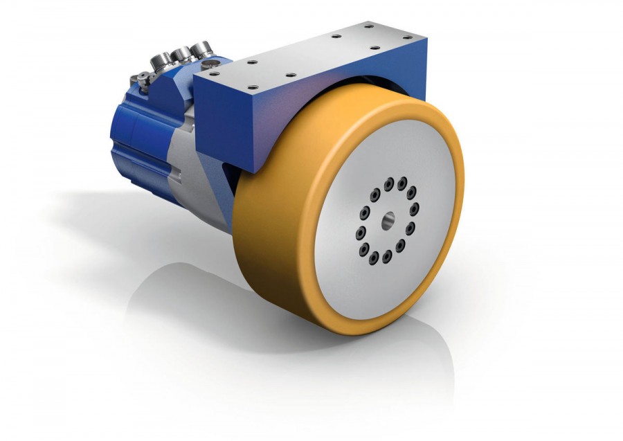 2. Direkt in die Räder integrierte, platzsparende Motor-Getriebe-Einheiten sind – neben den leistungsgerechten Servoreglern –wesentlichen Bausteine der Servoantriebssysteme. (Quelle: Wittenstein)