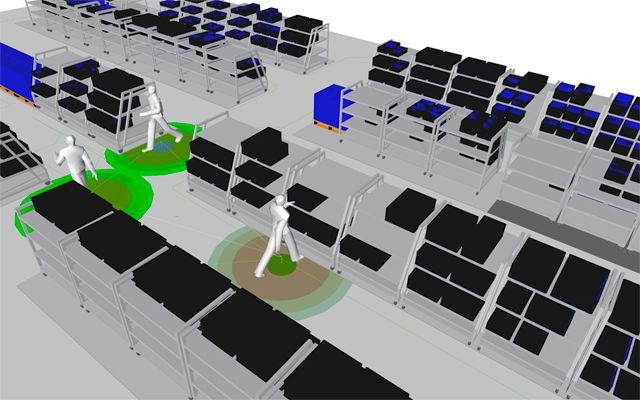 3. Im Zuge der Mitarbeiter-Wegesimulation können ineffiziente Wegstrecken erkannt und optimiert werden. (Quelle: Ipolog)