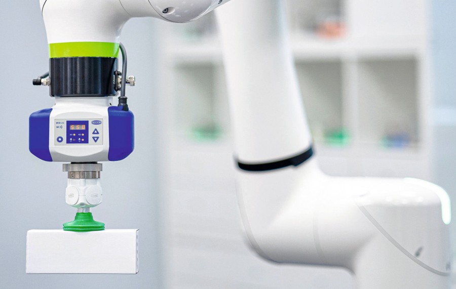 1 - Mobiles Vakuum für Cobots: Elektrischer Vakuum-Erzeuger „ECBPMi“ Bild: J. Schmalz GmbH 