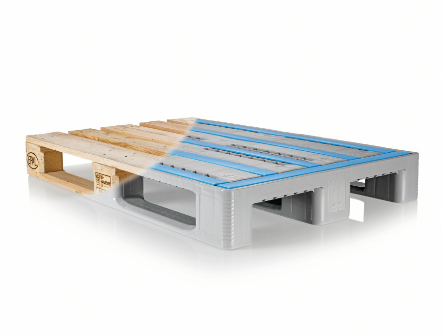 Die Kunststoffpalette „Euro L1“: mit 150 Millimetern Höhe, 1.200 Millimetern Länge und 800 Millimetern Breite baugleich zur Euro-Holzpalette. Bild: Craemer Gruppe