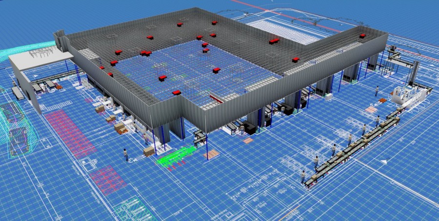 The AutoStore system is connected to the processes at the site via four "Carousel Ports" and eleven "Conveyor Ports". (Image source: Element Logic)
