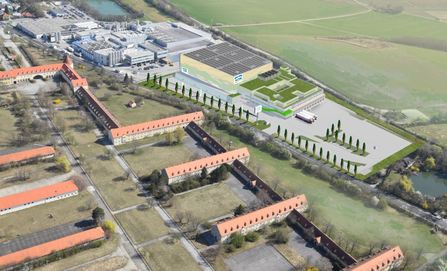 Die NÖM AG beauftragt Kardex Mlog als Generalunternehmer mit dem Bau eines Logistikzentrums mit bis zu 26.000 Palettenstellplätzen. (Bildquelle: NÖM)